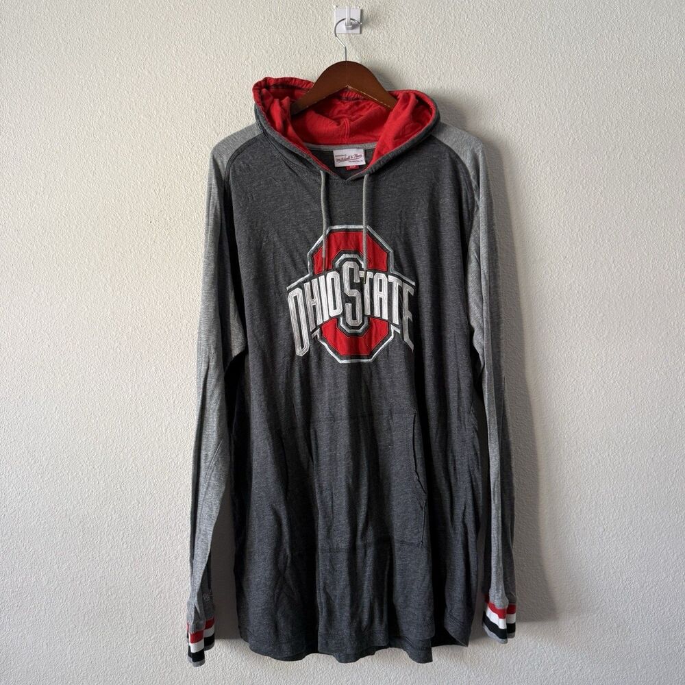 Ohio State Mitchell & Ness Hoodie 3XL Cotton Grey Streetwear Football Tailgate